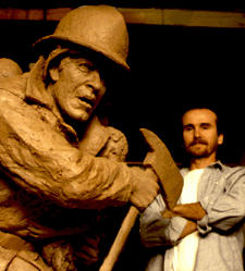 Sculpture: Jenny Masi, by sculptor Raymond Persinger, Masi Plaza, Rancho Cucamonga, California